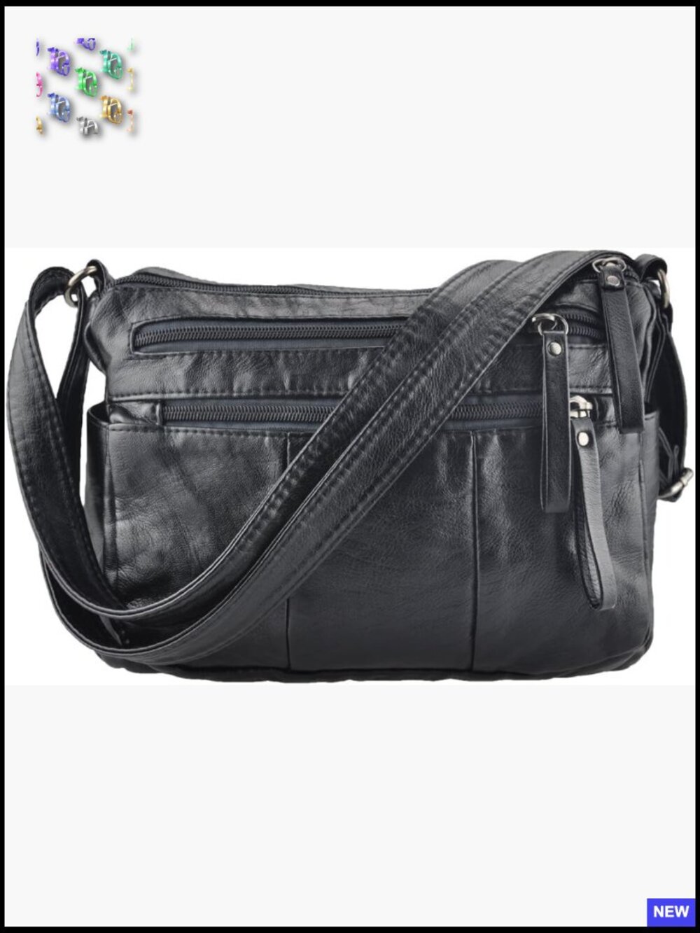 Soft PU Leather Crossbody Bag Lightweight Multi-Pocket Shoulder Handbag